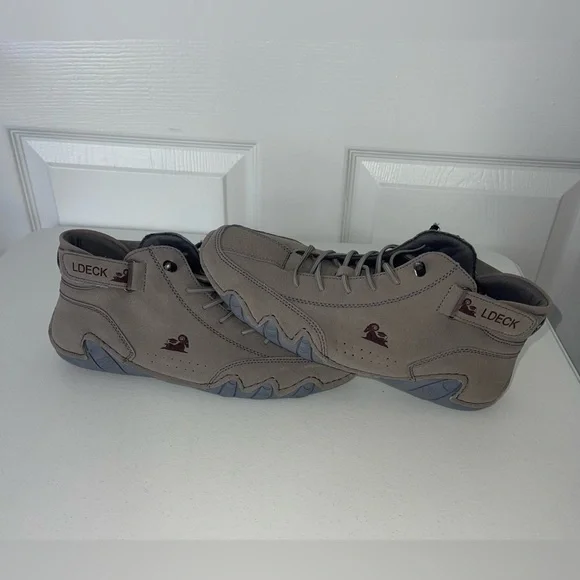 Men's Taupe High-Top Sneakers - Picture 4 of 5